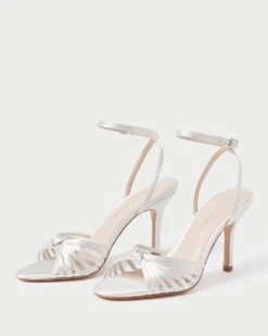 Loeffler Randall Ada Cream Knot Heeled Sandal -Loeffler Randall ADA SATN CREAM 3 1