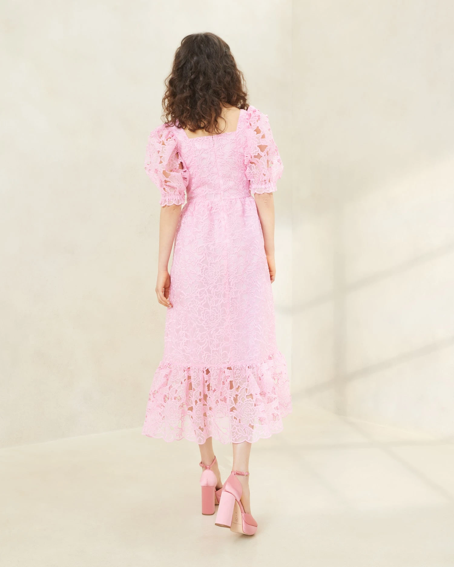 Loeffler Randall Addison Pink Puff-Sleeve Dress 3 Loeffler Randall Addison Pink Puff-Sleeve Dress - Image 3