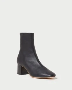 Loeffler Randall Alec Black Mid-Heel Stretch Bootie