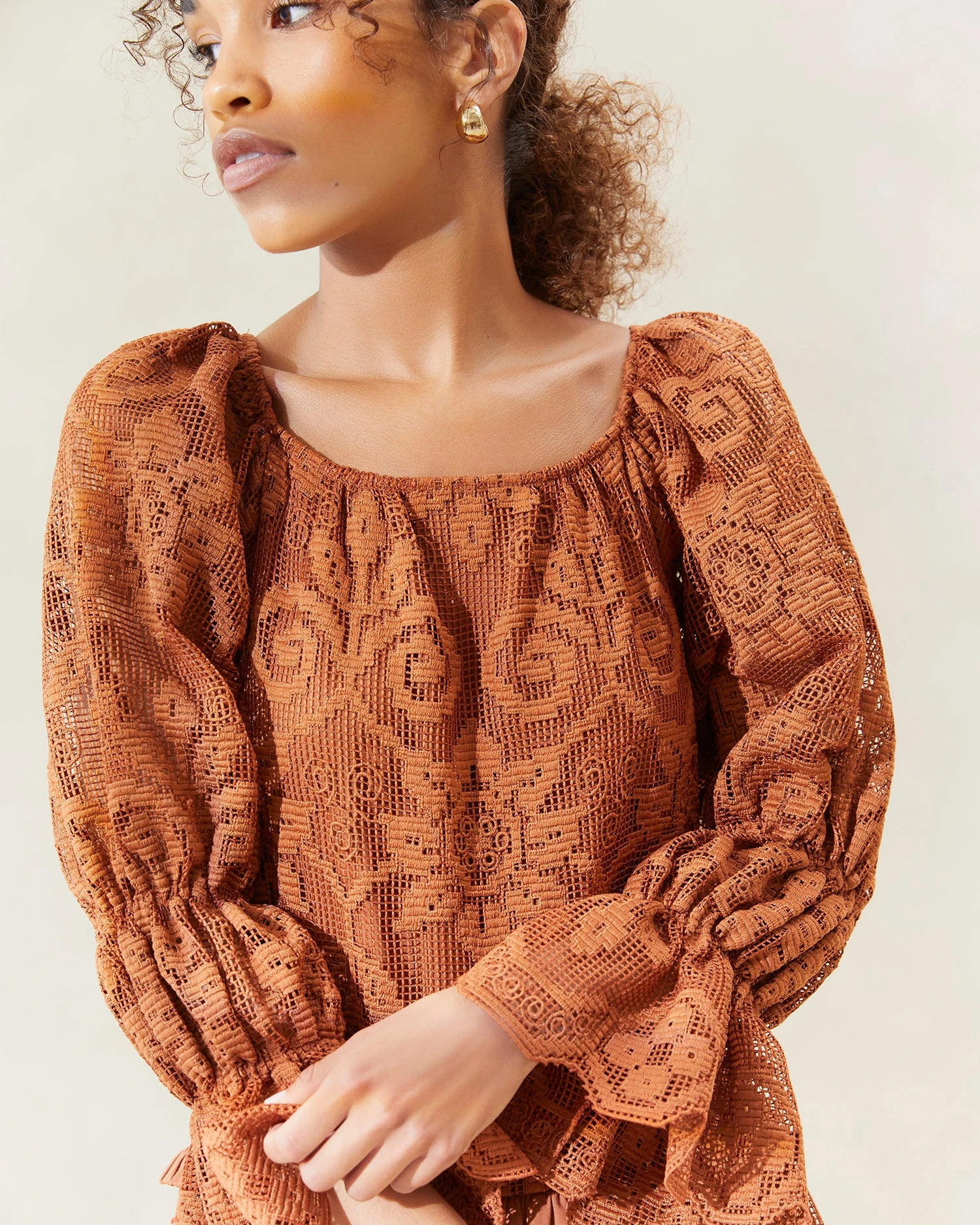 Loeffler Randall Antoinette Terracotta Tiered Lace Dress 3 Loeffler Randall Antoinette Terracotta Tiered Lace Dress - Image 3