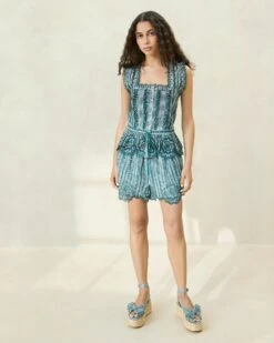 Loeffler Randall Arden Green Gingham Scalloped Blouse 5 Loeffler Randall Arden Green Gingham Scalloped Blouse -Loeffler Randall ARDEN CTN MGRGI 003copy2 1