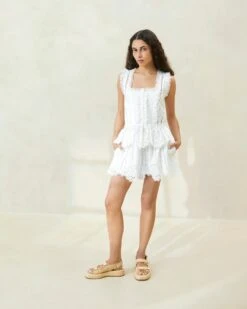 Loeffler Randall Arden White Scalloped Blouse 5 Loeffler Randall Arden White Scalloped Blouse -Loeffler Randall ARDEN CTN WHITE 005copy 18b488b7 eb9c 4db1 9db6 0e674801ccf5 1