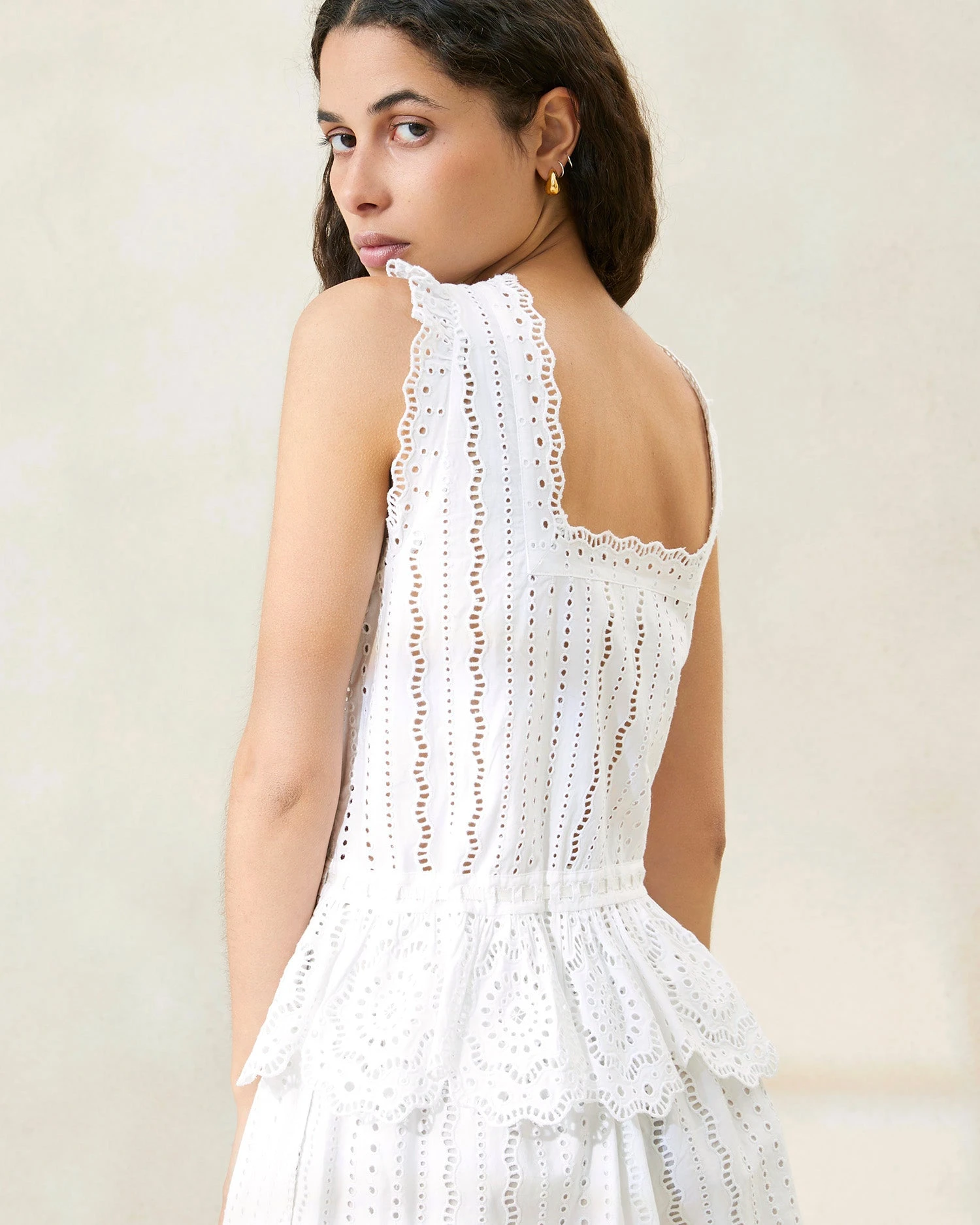 Loeffler Randall Arden White Scalloped Blouse 2 Loeffler Randall Arden White Scalloped Blouse - Image 2