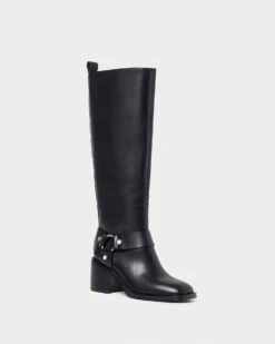 Loeffler Randall Audrey Black Tall Engineer Boot