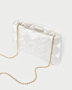 Loeffler Randall Auzeen Cream Mini Woven Clutch -Loeffler Randall AUZEEN WSAT CREAM 3