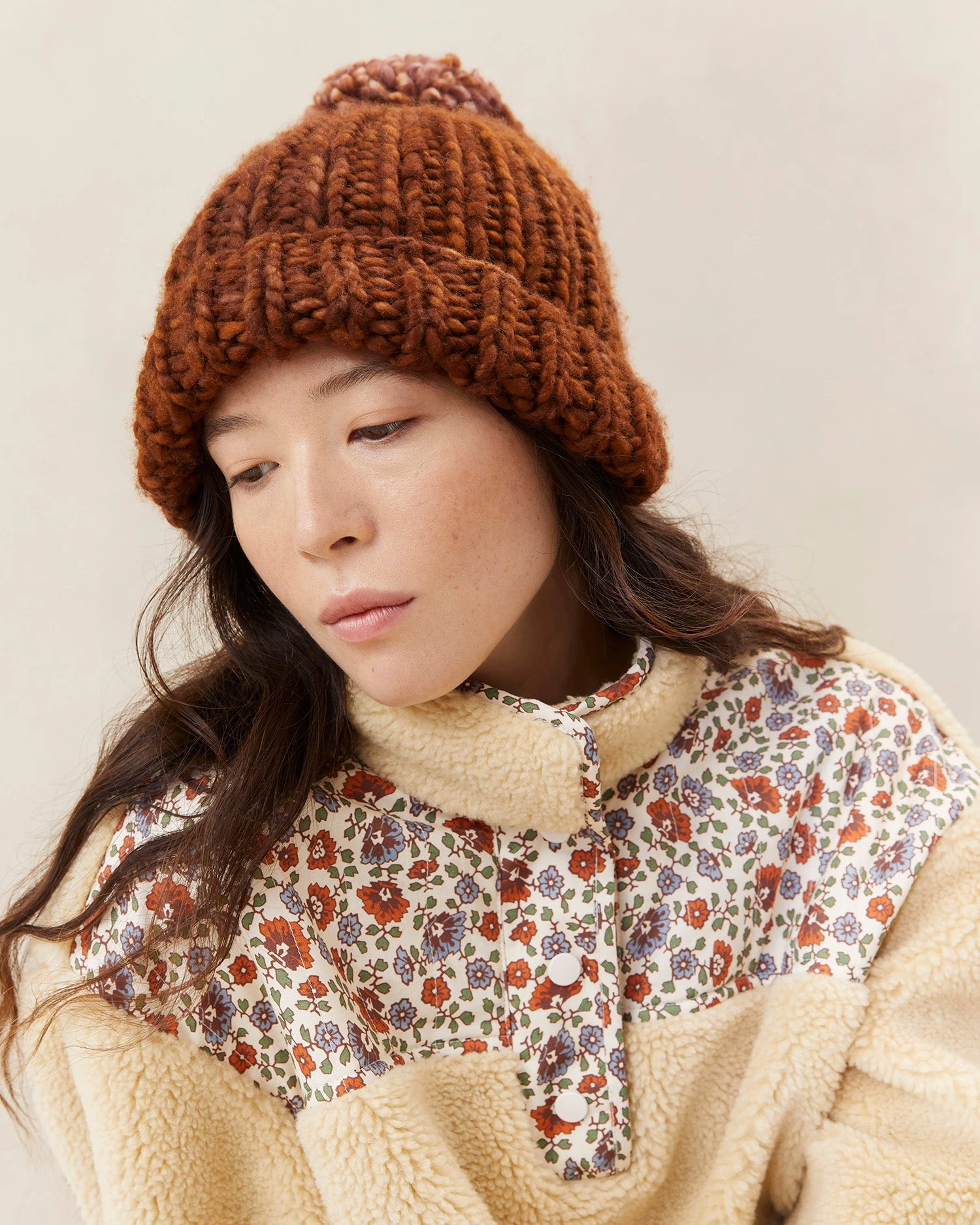 Loeffler Randall Ava Sienna Knit Pompom Hat 3 Loeffler Randall Ava Sienna Knit Pompom Hat - Image 3