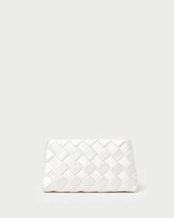Loeffler Randall Aviva Cream Woven Puff Clutch
