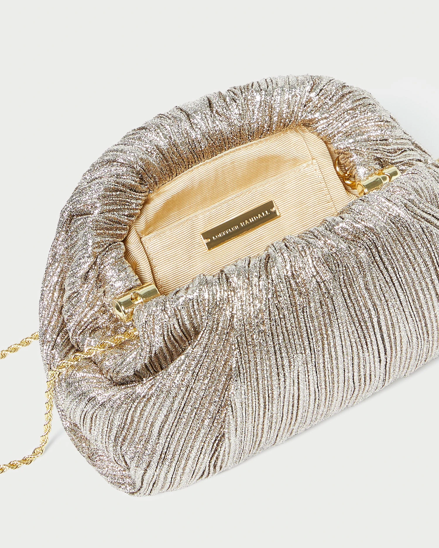 Loeffler Randall Bailey Champagne Pleated Dome Clutch 3 Loeffler Randall Bailey Champagne Pleated Dome Clutch - Image 3