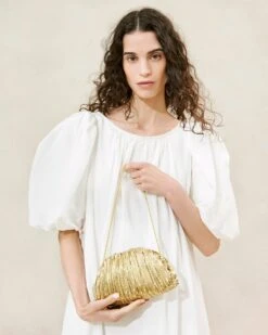 Loeffler Randall Bailey Oro Pleated Dome Clutch -Loeffler Randall BAILEY PLA ORO 034copy 1