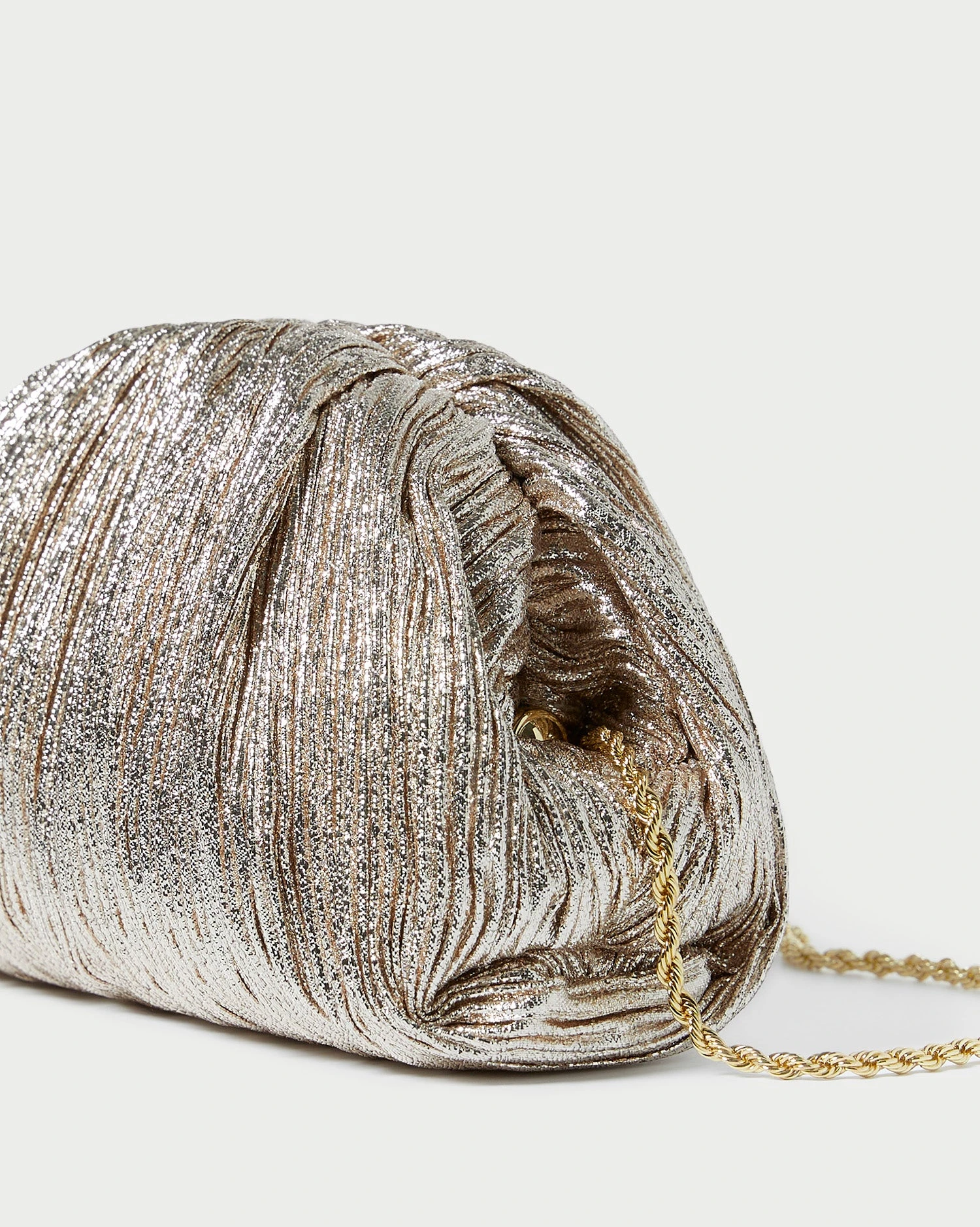 Loeffler Randall Bailey Champagne Pleated Dome Clutch 4 Loeffler Randall Bailey Champagne Pleated Dome Clutch - Image 4