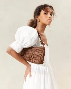 Loeffler Randall Barry Chocolate Gathered Shoulder Bag -Loeffler Randall BARRY MO CHOCO 032copy