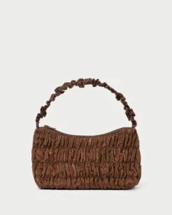 Loeffler Randall Barry Chocolate Gathered Shoulder Bag
