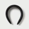 Loeffler Randall Bellamy Black Satin Puffy Headband
