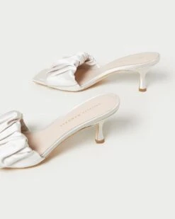 Loeffler Randall Bianca Cream Kitten Heel Mule 8 Loeffler Randall Bianca Cream Kitten Heel Mule -Loeffler Randall BIANCA SATN CREAM 4