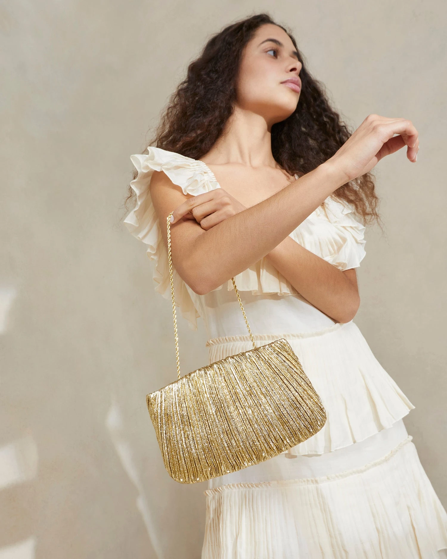 Loeffler Randall Brit Oro Flat Pleated Clutch 5 Loeffler Randall Brit Oro Flat Pleated Clutch - Image 5
