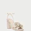 Loeffler Randall Camellia Platinum Pleated Bow Heel