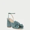 Loeffler Randall Camellia Green Gingham Bow Heel