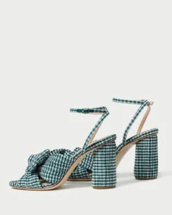 Loeffler Randall Camellia Green Gingham Bow Heel -Loeffler Randall CAMELLIA PLFA MGRGI 4 1