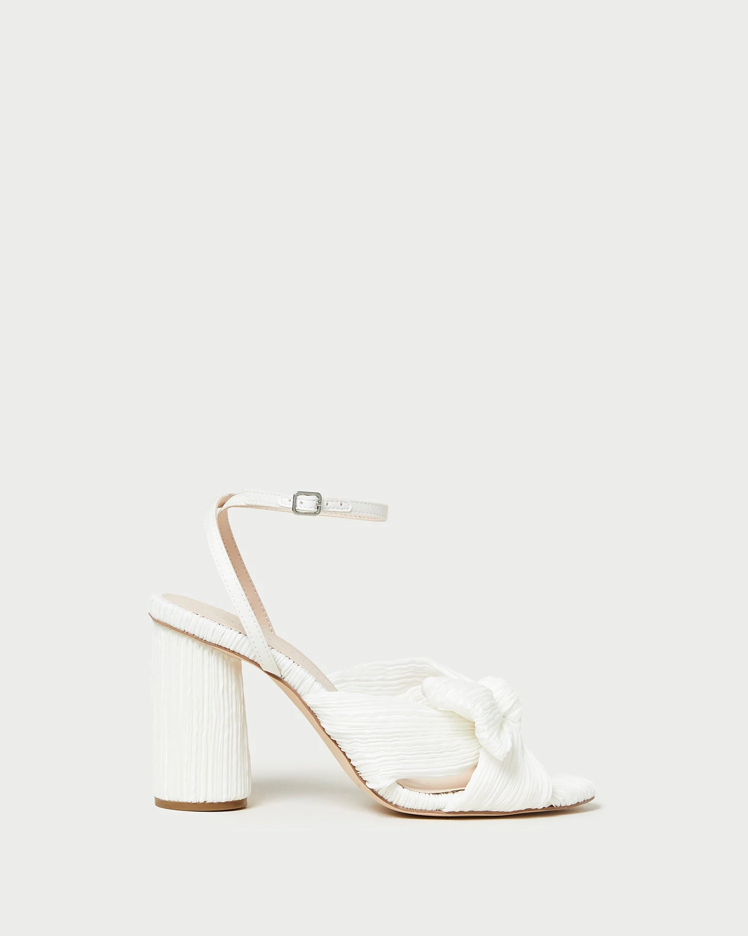 Loeffler Randall Camellia White Pleated Bow Heel 2 Loeffler Randall Camellia White Pleated Bow Heel - Image 2