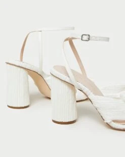 Loeffler Randall Camellia White Pleated Bow Heel 8 Loeffler Randall Camellia White Pleated Bow Heel -Loeffler Randall CAMELLIA PLFV WHITE 4 1