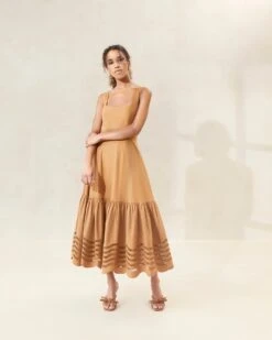 Loeffler Randall 28 Loeffler Randall Carine Chocolate Embroidered Midi Dress