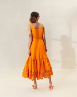 Loeffler Randall Carine Marigold Embroidered Midi Dress 5 Loeffler Randall Carine Marigold Embroidered Midi Dress -Loeffler Randall CARMINE MARIGOLD 3