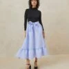Loeffler Randall Carrie Blue Ruffled Circle Skirt