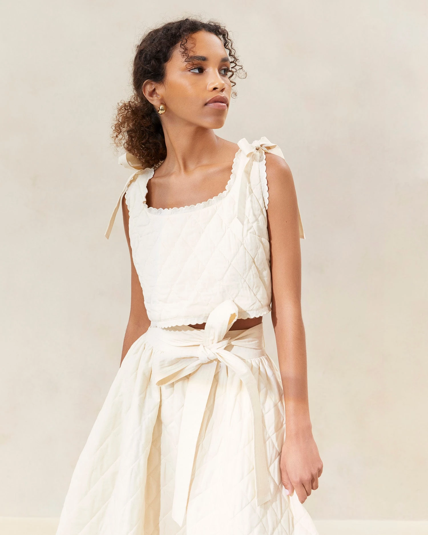 Loeffler Randall Cece Natural Quilted Top 1 Loeffler Randall Cece Natural Quilted Top