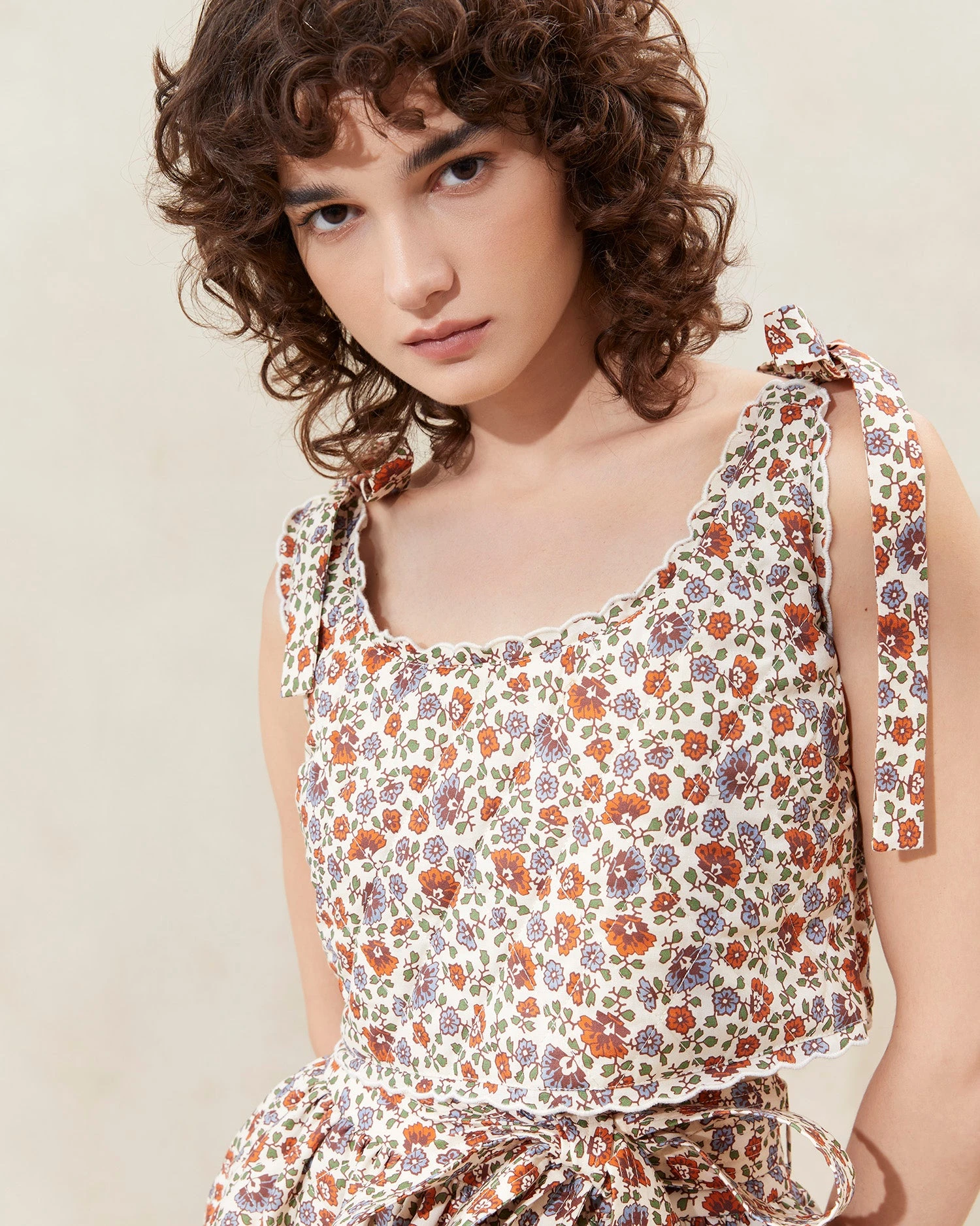 Loeffler Randall Cece Cream Floral Quilted Top 2 Loeffler Randall Cece Cream Floral Quilted Top - Image 2