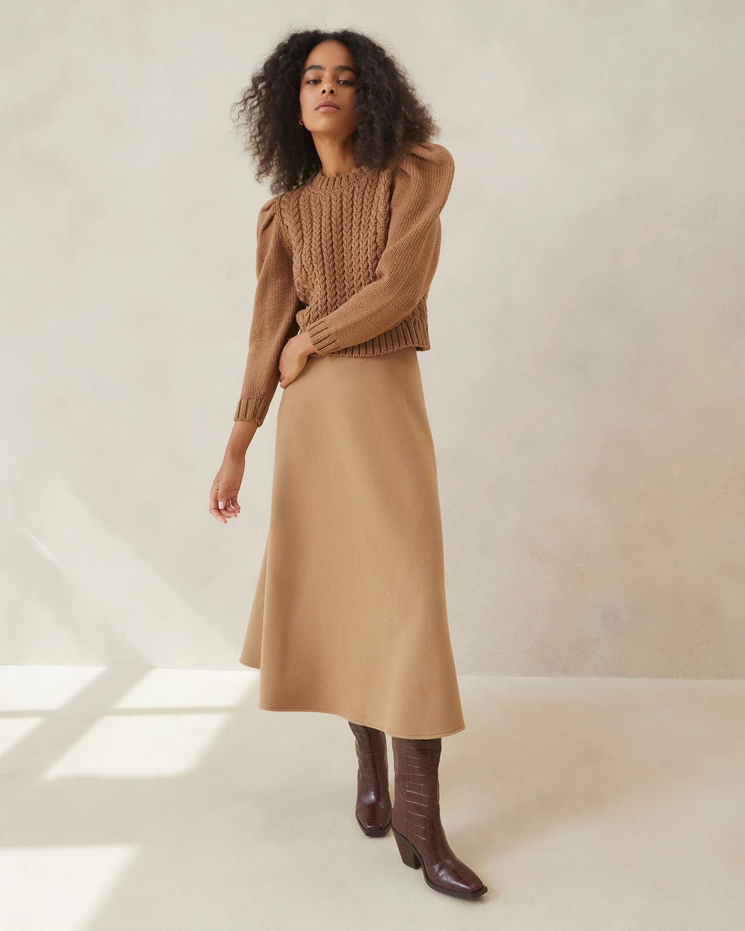Loeffler Randall Charissa Camel Circle Skirt 3 Loeffler Randall Charissa Camel Circle Skirt - Image 3
