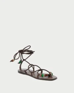 Loeffler Randall Colleen Chocolate Knot Lace-Up Sandal