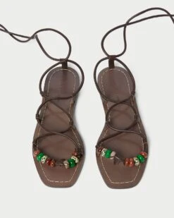 Loeffler Randall Colleen Chocolate Knot Lace-Up Sandal -Loeffler Randall COLEEN NB CHOCO 3