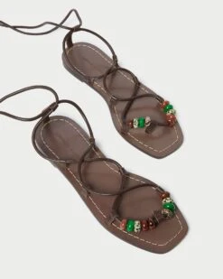 Loeffler Randall Colleen Chocolate Knot Lace-Up Sandal -Loeffler Randall COLEEN NB CHOCO 4