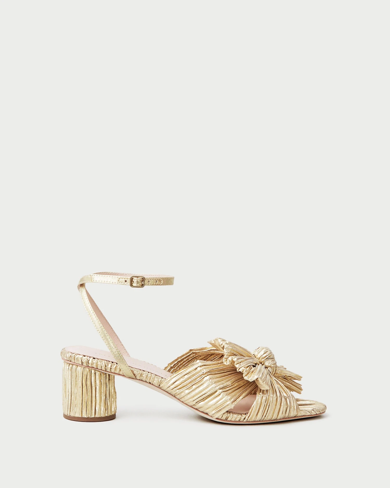 Loeffler Randall Dahlia Gold Pleated Bow Heel 2 Loeffler Randall Dahlia Gold Pleated Bow Heel - Image 2