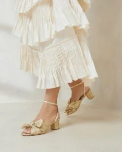 Loeffler Randall Dahlia Gold Pleated Bow Heel 9 Loeffler Randall Dahlia Gold Pleated Bow Heel -Loeffler Randall DAHLIA PLA GOLD 5 8dbabb6c 728d 4bde a954 acdd06378d0b 1