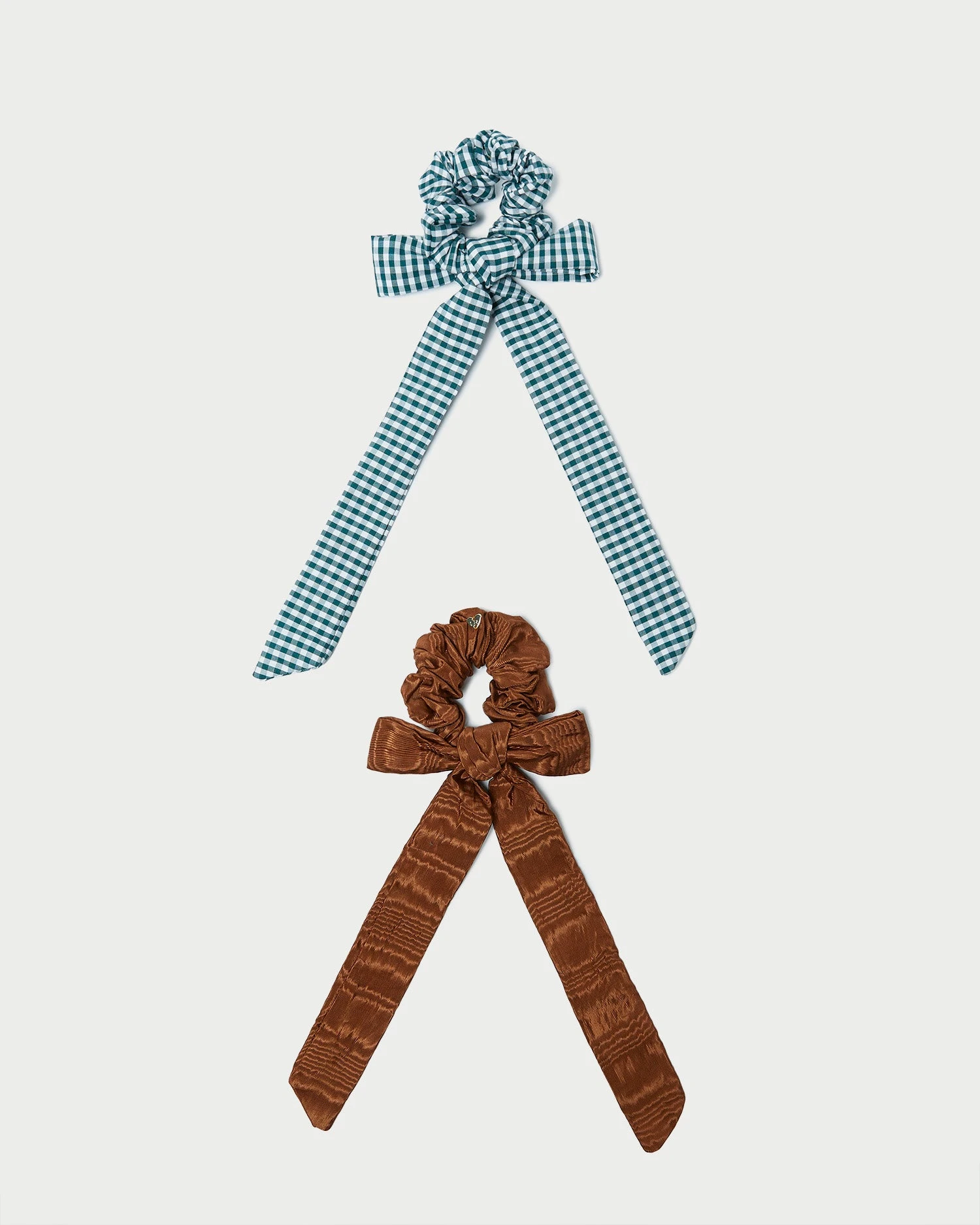 Loeffler Randall Dee Nutmeg/Gingham Bow Scrunchies 1 Loeffler Randall Dee Nutmeg/Gingham Bow Scrunchies