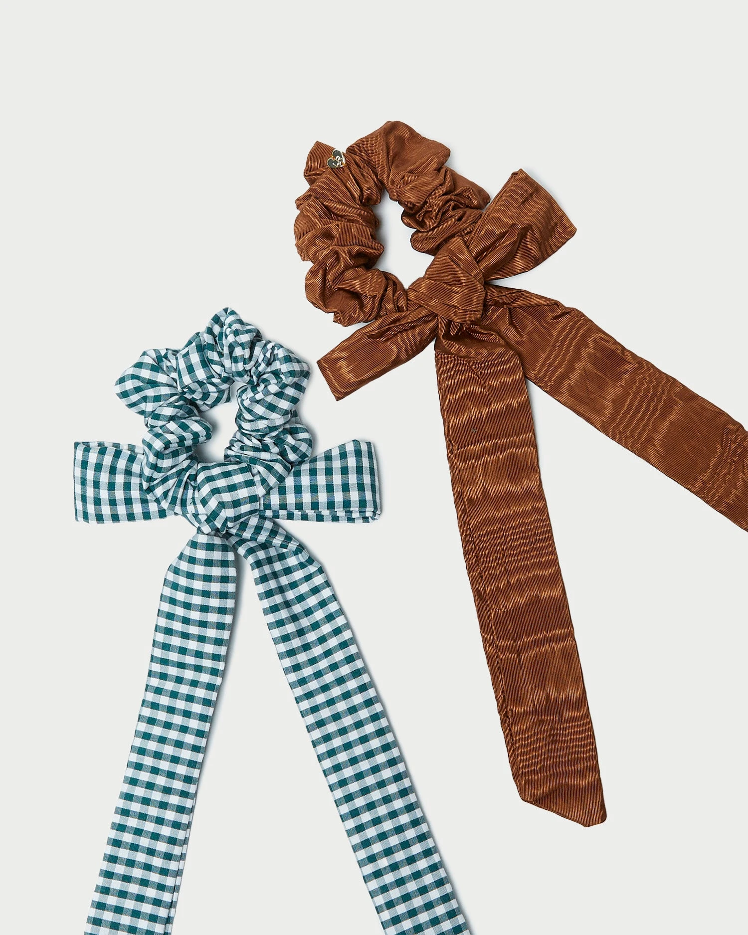 Loeffler Randall Dee Nutmeg/Gingham Bow Scrunchies 2 Loeffler Randall Dee Nutmeg/Gingham Bow Scrunchies - Image 2