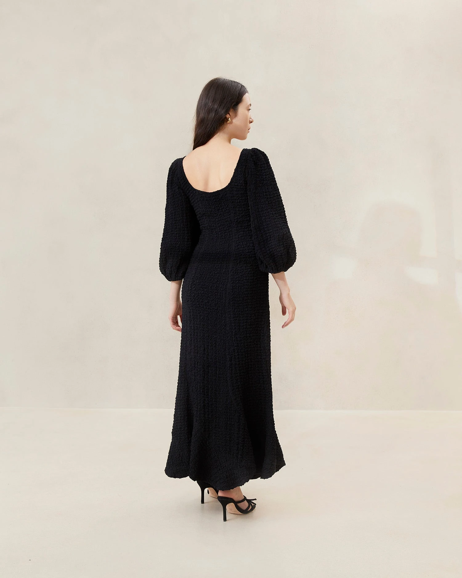 Loeffler Randall Eileen Black Puckered Curve Dress 3 Loeffler Randall Eileen Black Puckered Curve Dress - Image 3