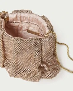 Loeffler Randall Ember Peach Diamanté Gathered Clutch -Loeffler Randall EMBER DIAM LTPEA 4