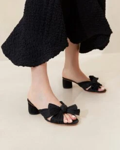 Loeffler Randall Emilia Black Pleated Bow Heel -Loeffler Randall EMILIA BLACKRESHOOT 001copy 1