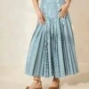 Loeffler Randall Emlyn Green Gingham Pleated Skirt