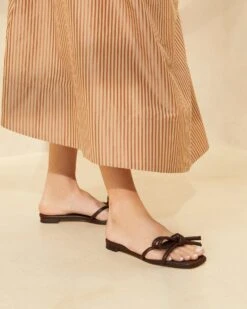 Loeffler Randall Hadley Chocolate Bow Sandal -Loeffler Randall HADLEY N CHOCO 047copy