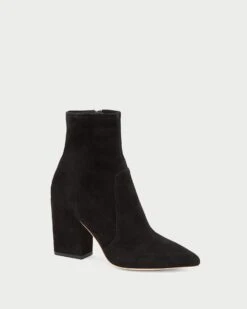 New Release 9 Loeffler Randall Isla Black Suede Slim Ankle Bootie