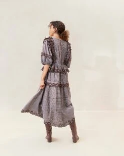 Loeffler Randall Ivee Plaid Heart Broderie Dress -Loeffler Randall IVEE CTN BRCRP 089copy