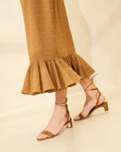 Loeffler Randall Jackie Cacao Mid Heel Sandal -Loeffler Randall JACKIE CACAO 012copy