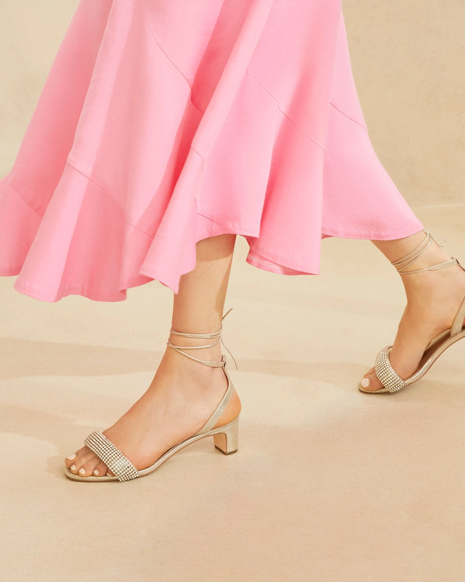 Loeffler Randall Jackie Cappuccino Mid Heel Sandal 5 Loeffler Randall Jackie Cappuccino Mid Heel Sandal - Image 5