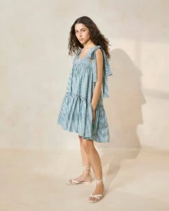 Loeffler Randall 24 Loeffler Randall Janie Green Gingham Ruffle-Hem Dress