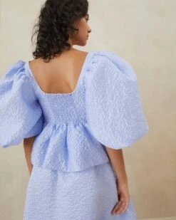 Loeffler Randall Jessalyn Blue Quilted Top 5 Loeffler Randall Jessalyn Blue Quilted Top -Loeffler Randall JESSALYN POLY BLUE 3