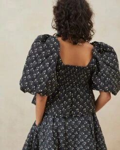 Loeffler Randall Jessalyn Black Floral Quilted Top -Loeffler Randall JESSALYN QCTN BLACKDITSYFLORAL 3