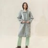 Loeffler Randall Kat Evergreen Gingham Rain Coat